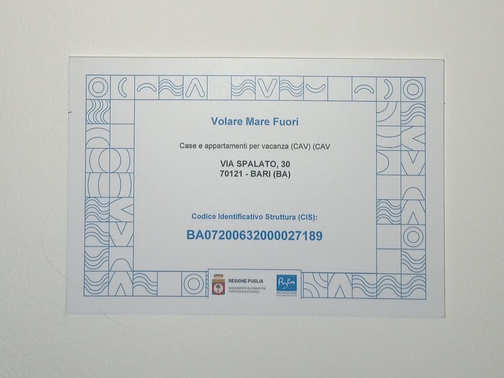 בארי Casa Vacanze Volare Mare Fuori מראה חיצוני תמונה